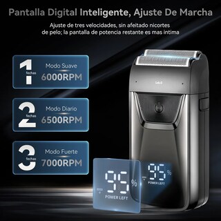 Foto 4 | Rasuradora Eléctrica Recargable Afeitadora Para Barba Negra