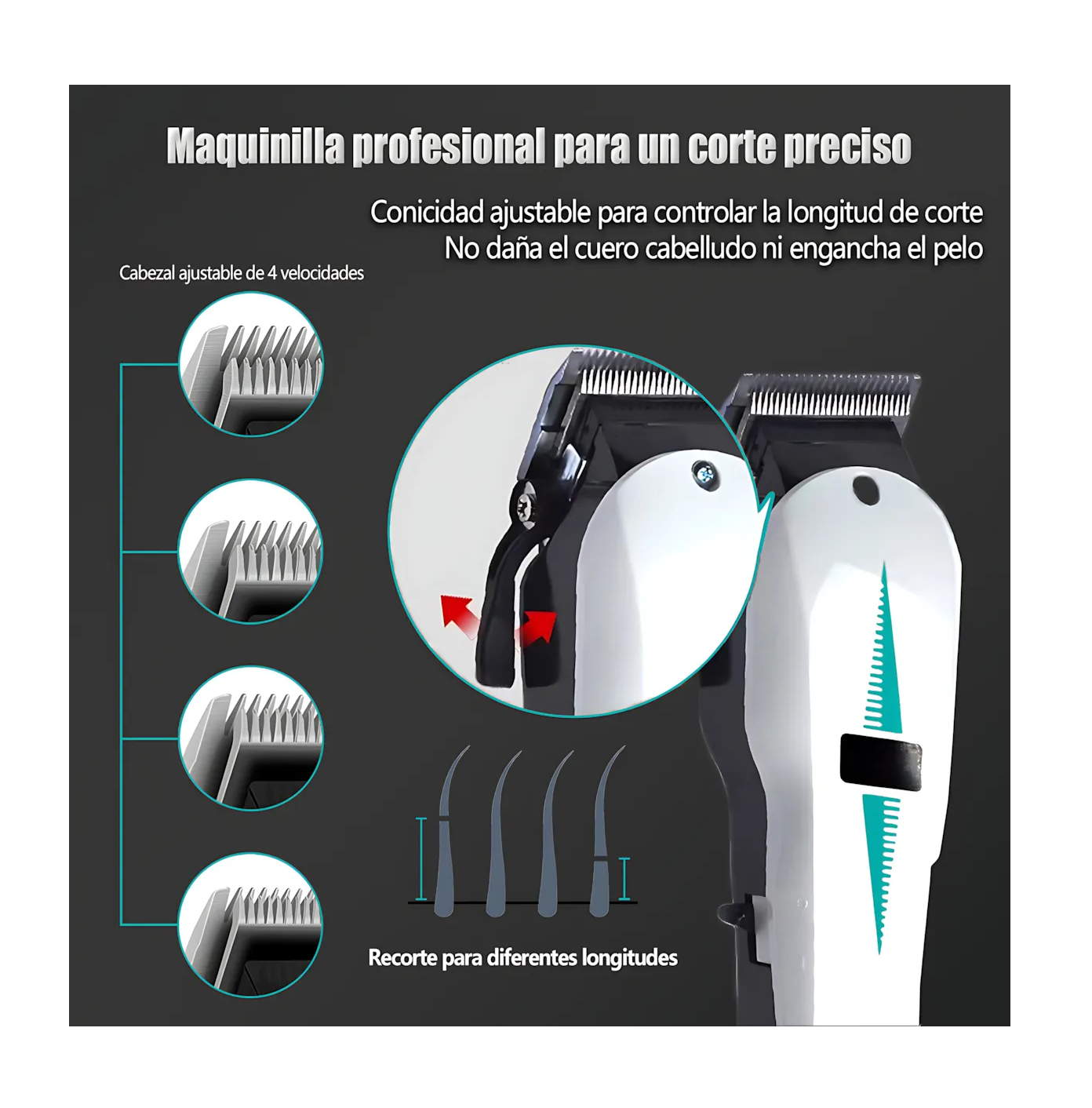 Foto 4 | Máquina Cortadora de Cabello Lab.G con 8 Accesorios