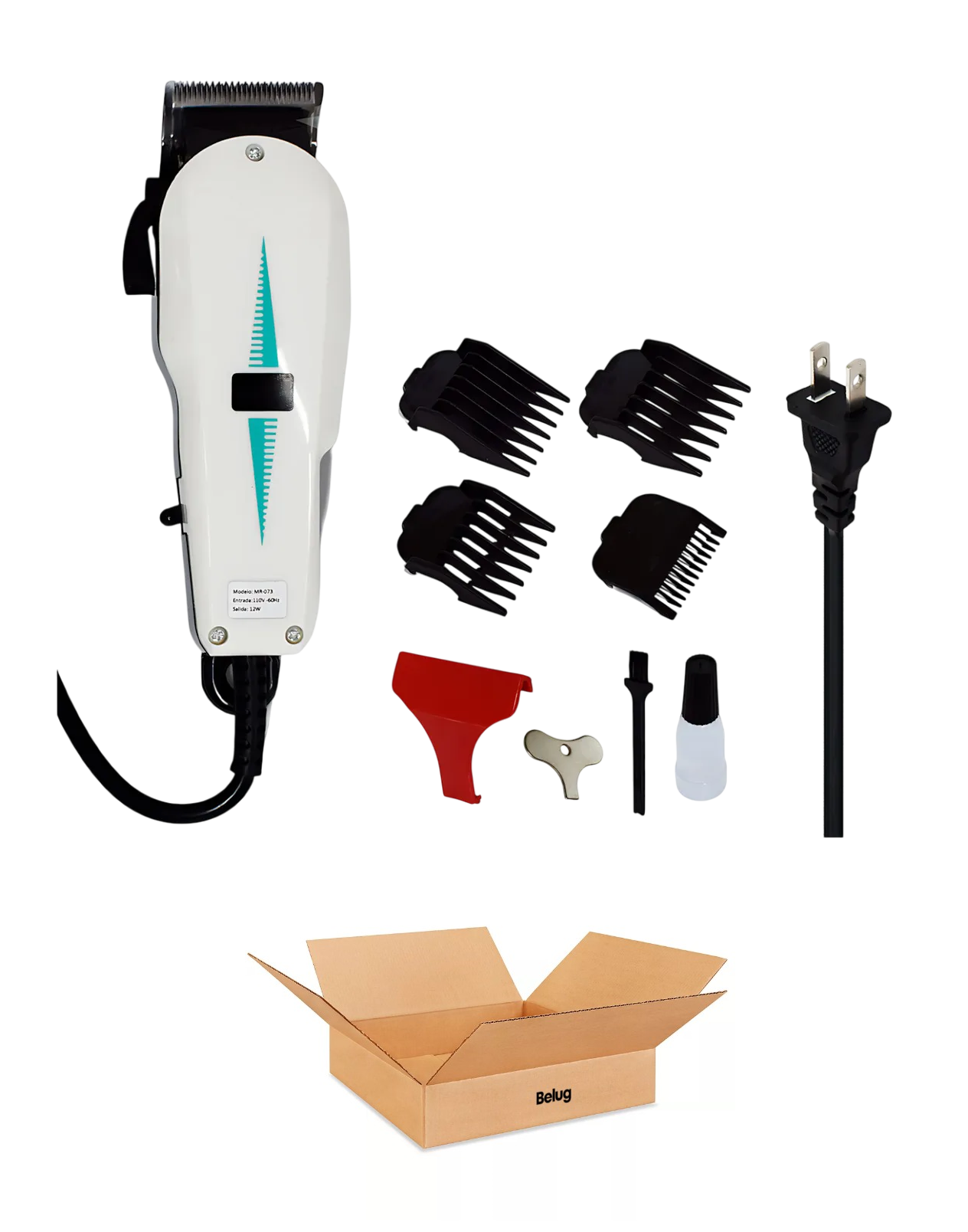 Foto 2 pulgar | Kit de Máquina para Cortar Cabello Belug con 4 Peines Guía