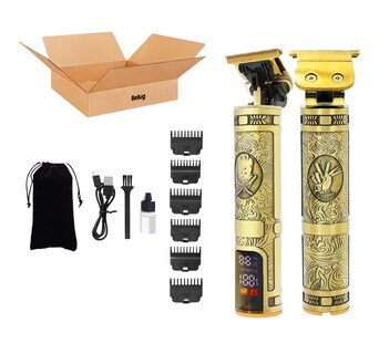 Foto 1 | Máquina para Cortar Cabello Recargable Belug Dorada con 6 Peines Guía
