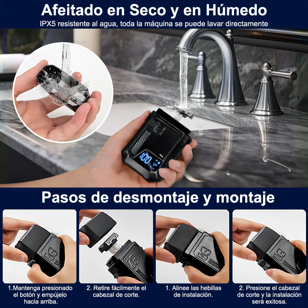 Foto 4 pulgar | Rasuradora Eléctrica Belug Inalámbrica