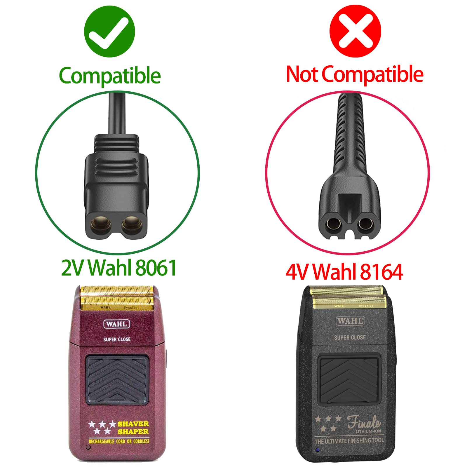 Foto 3 | Cargador De Cable De Alimentación De 2 V Para Wahl Shaver Shaper Trimmer 8061 - Venta Internacional.
