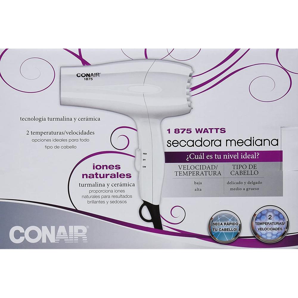 Foto 5 pulgar | Secadora de Cabello Conair 303ES color Blanco Iones Cerámica Viaje Compacta Ligera