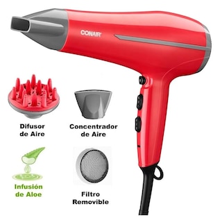 Foto 2 | Secadora de Cabello Conair 5558ES color Rojo Profesional Iones Cerámica Turmalina