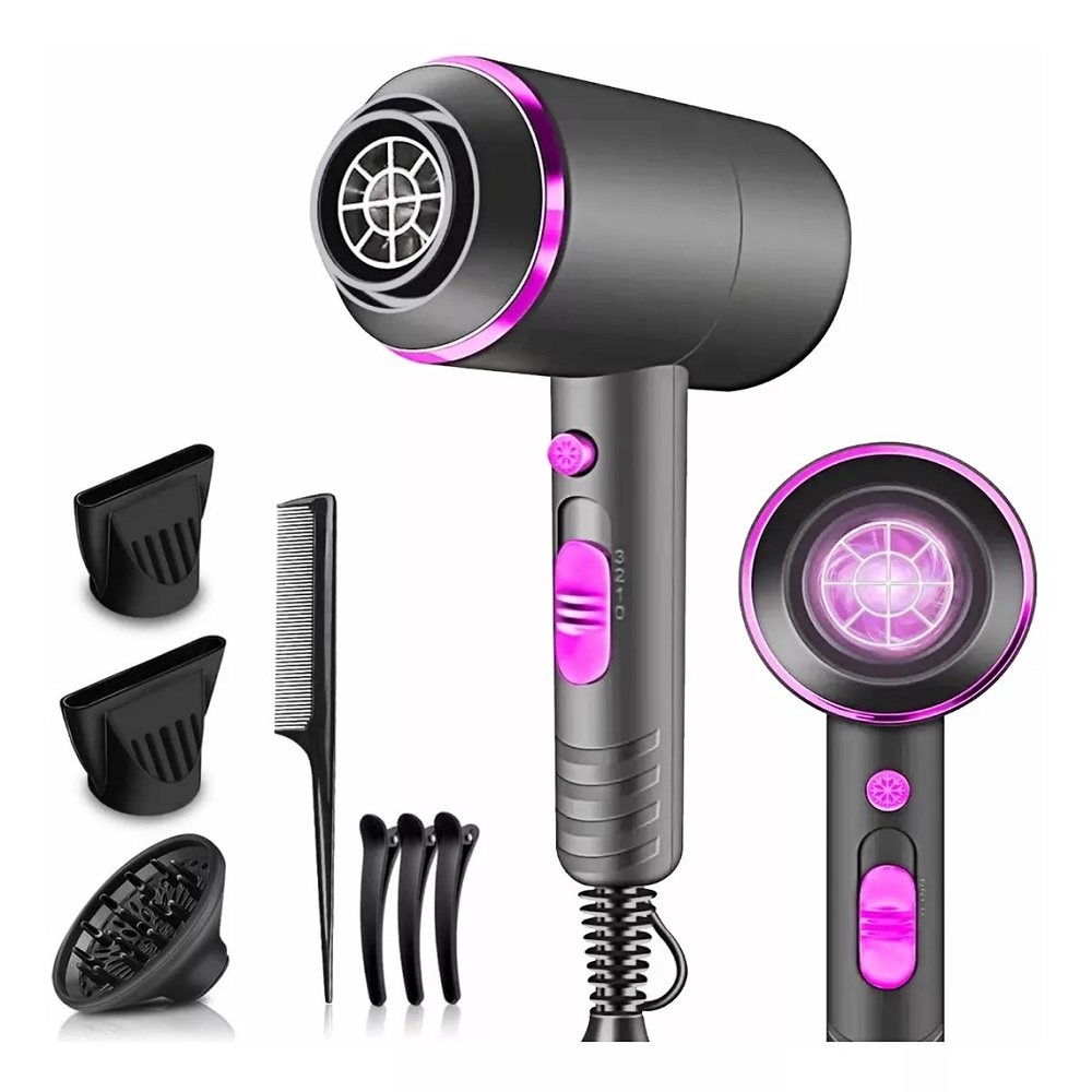 Foto 2 pulgar | Secadoras De Cabello 3 Velocidades Malubero 1800w Negro Con Morado
