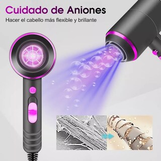 Foto 2 | Secadoras De Cabello 3 Velocidades Malubero 1800w Negro Con Morado