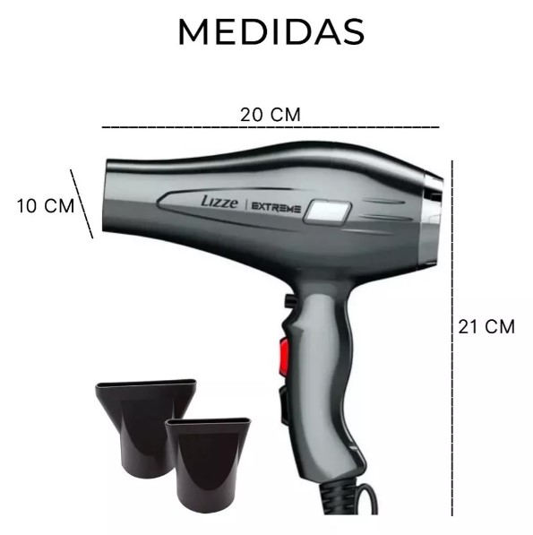 Foto 3 pulgar | Secadora De Cabello Lizze Extreme Gris 127v 529856