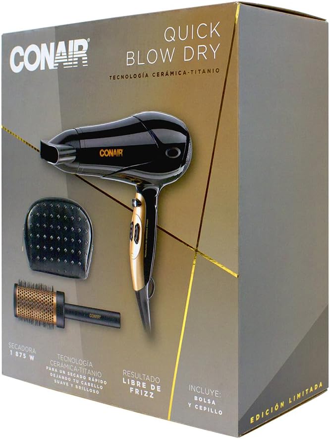 Foto 4 pulgar | Secadora de Cabello Cerámica y Titanium Conair 3 Niveles 1875w color Negro