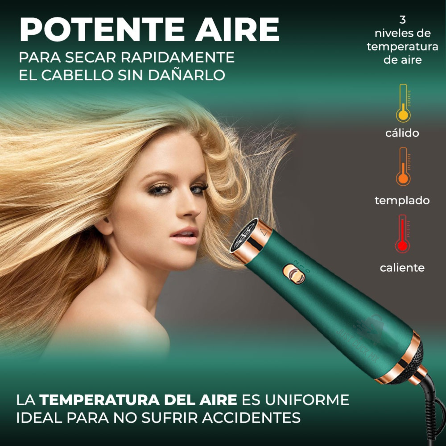 Foto 4 | Secador De Cabello Con Cepillo Y Peine