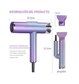 Foto 4 | Secadora de Cabello Profesional Plegable Portátil 1200w Violeta