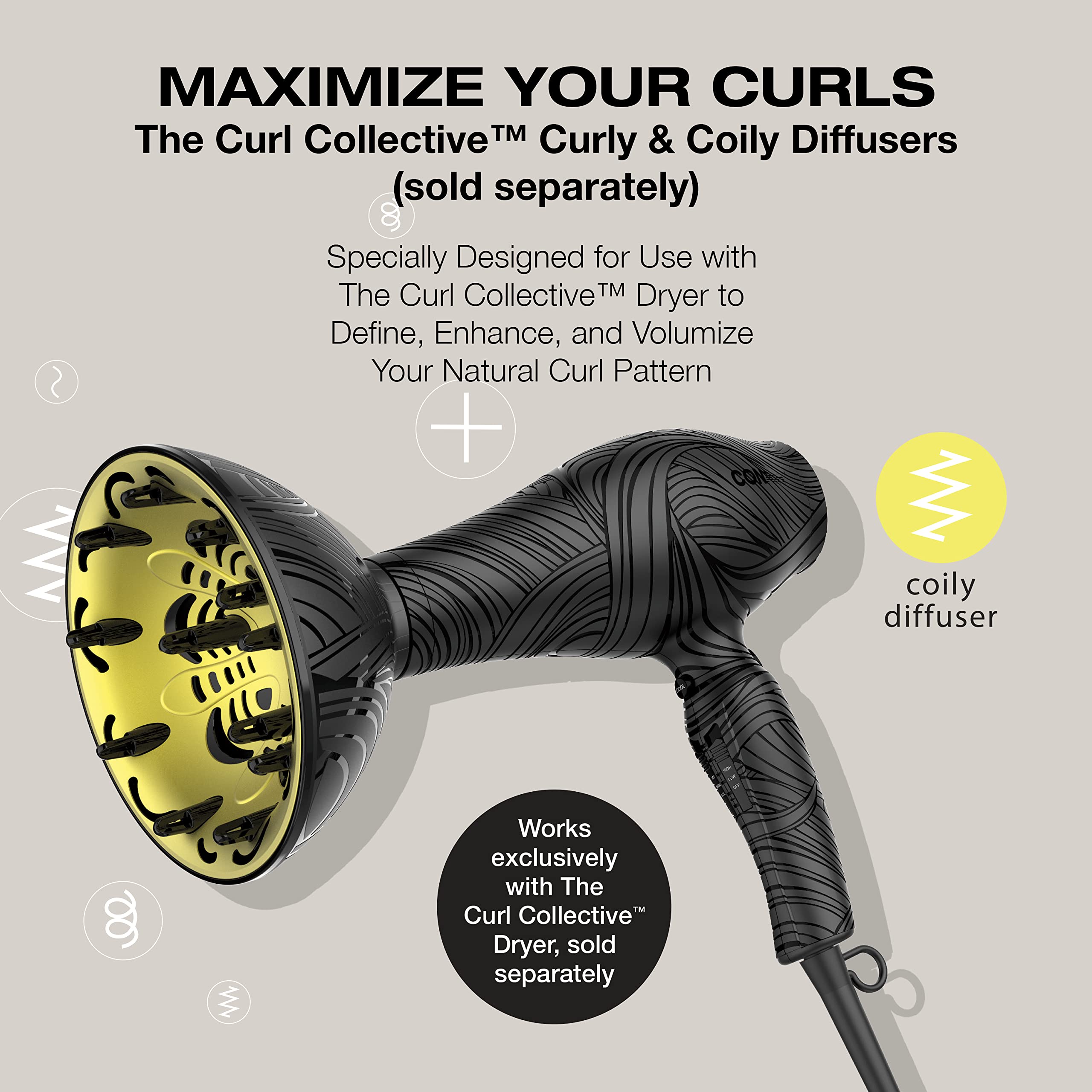 Foto 6 pulgar | Venta Internacional - Difusor De Pelo Conair The Curl Collective Coily Para Secador