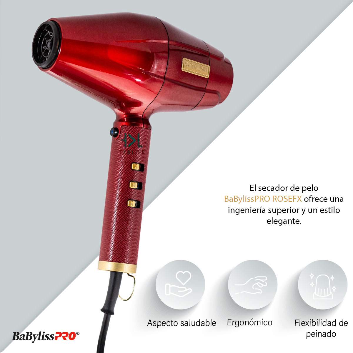 Foto 3 | Secadora Profesional BaBylissPRO Roja Redfx Turbo para Cabello