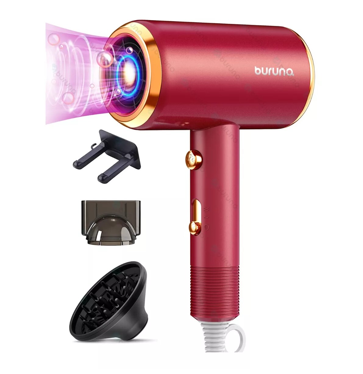 Secadora para Cabello Buruna con Difusor 2000 w Roja $999