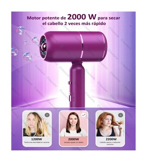 Foto 5 | Secadora para Cabello Buruna con Difusor 1800 w Morada