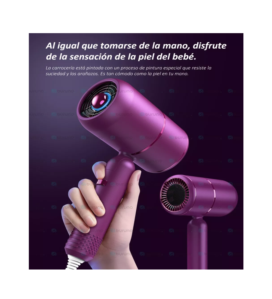 Foto 3 pulgar | Secadora Para Cabello con Difusor 1800 W Morada
