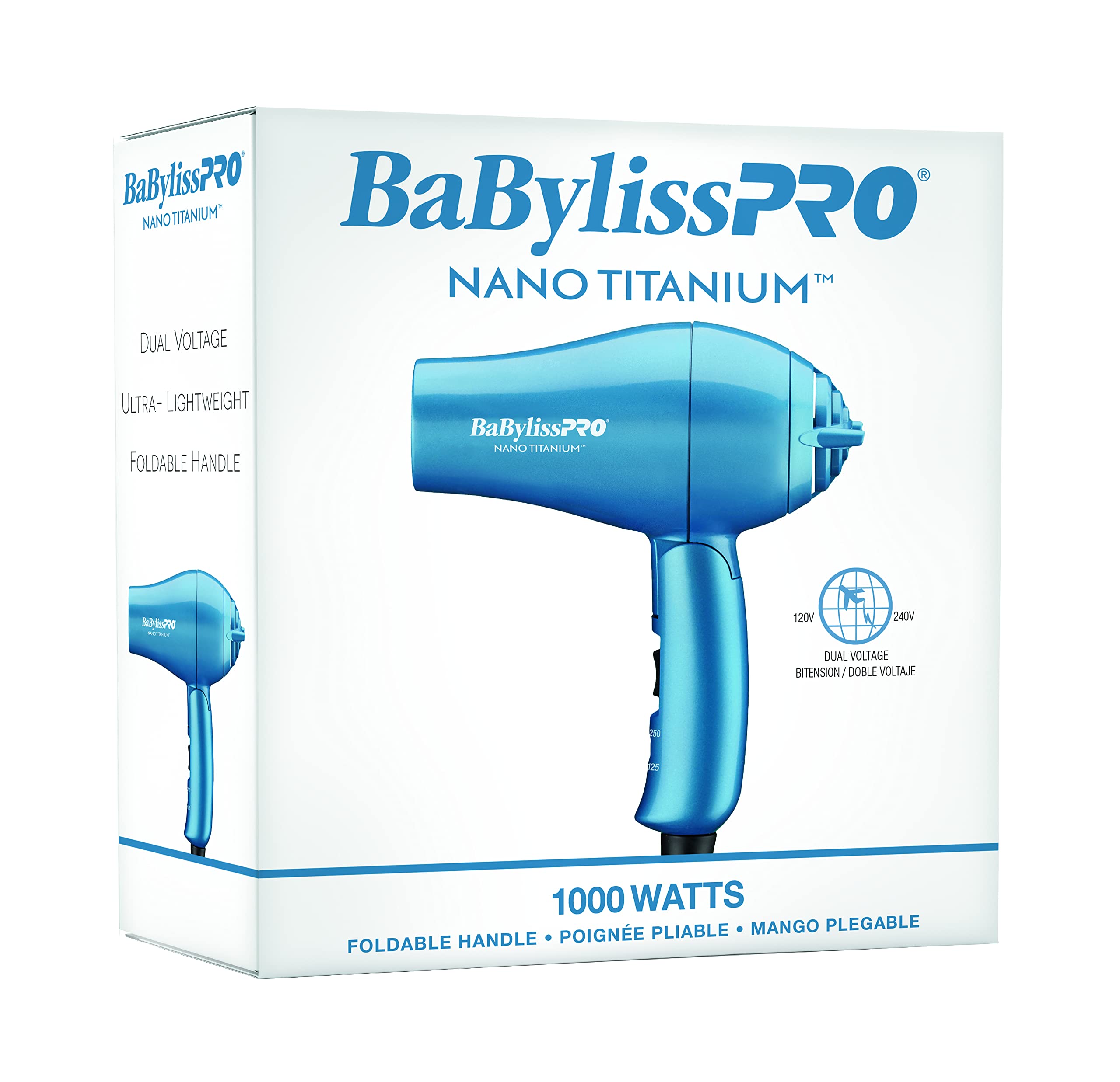 Foto 3 pulgar | Secadora Babylisspro Nano Titanium Travel 1000w Azul - Venta Internacional