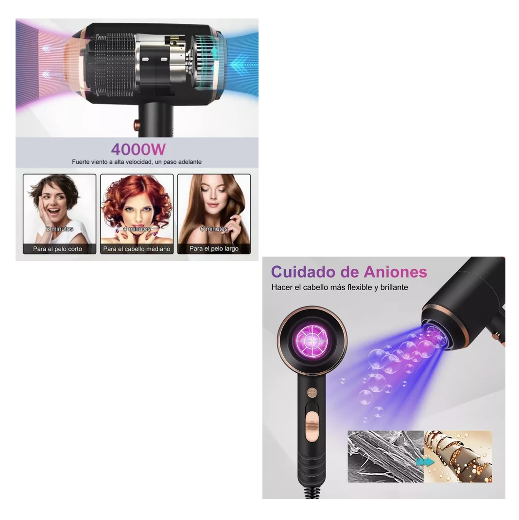 Foto 3 pulgar | Secadora de Cabello Kemei Km-8896 Negra 110v/220v