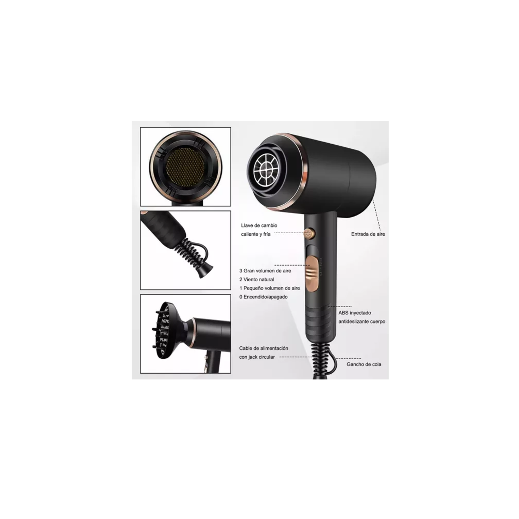 Foto 6 pulgar | Secadora de Cabello Kemei Km-8896 Negra 110v/220v