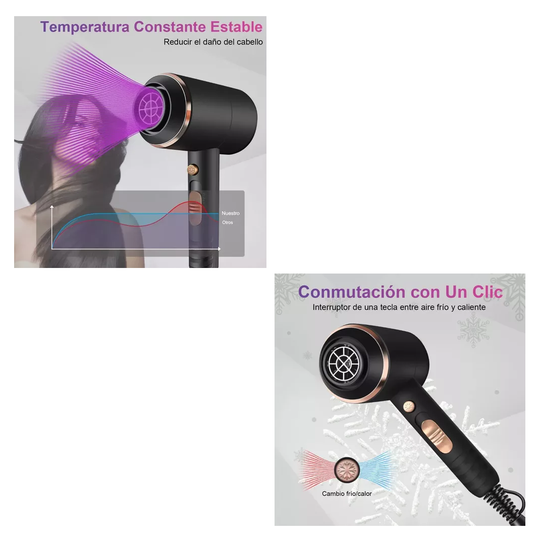 Foto 4 pulgar | Secadora de Cabello Kemei Km-8896 Negra 110v/220 v