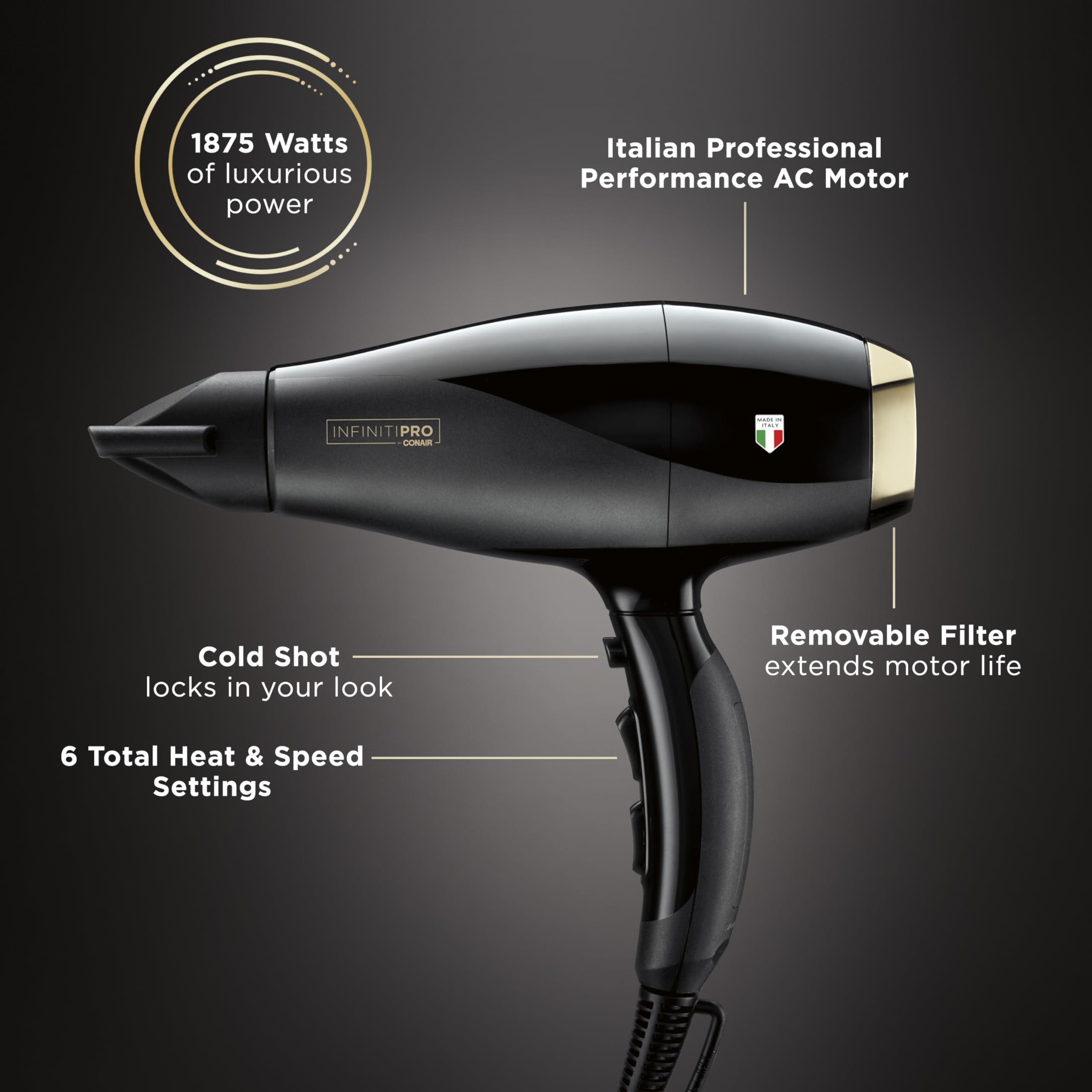 Foto 6 pulgar | Secador de Pelo Conair Infinitipro Artebella con Difusor 2200w - Venta Internacional