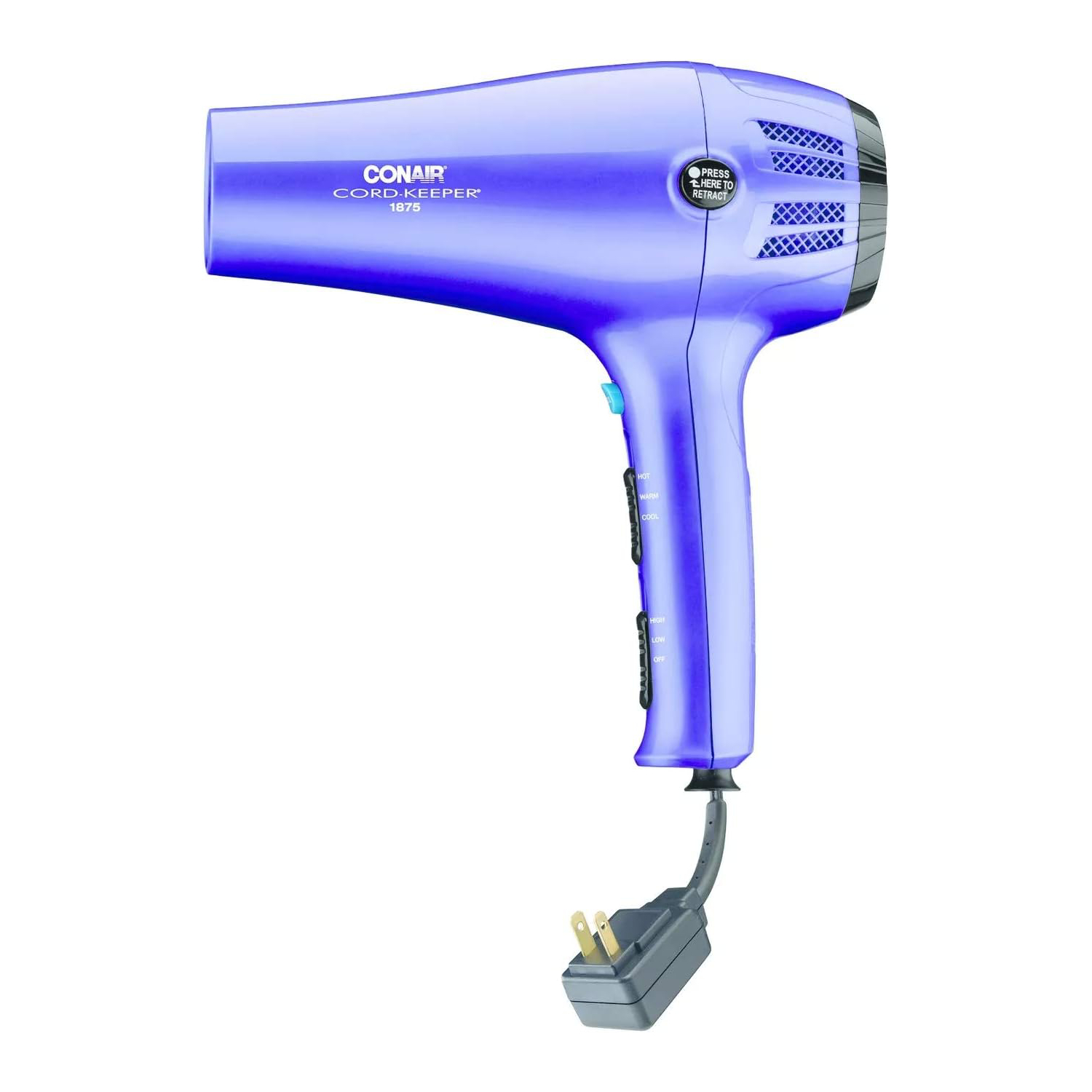 Secador Conair con Guardacable y Difusor Púrpura