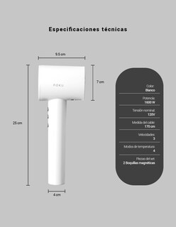 Foto 5 | Secadora para Cabello Aoku con Sistema Iónico