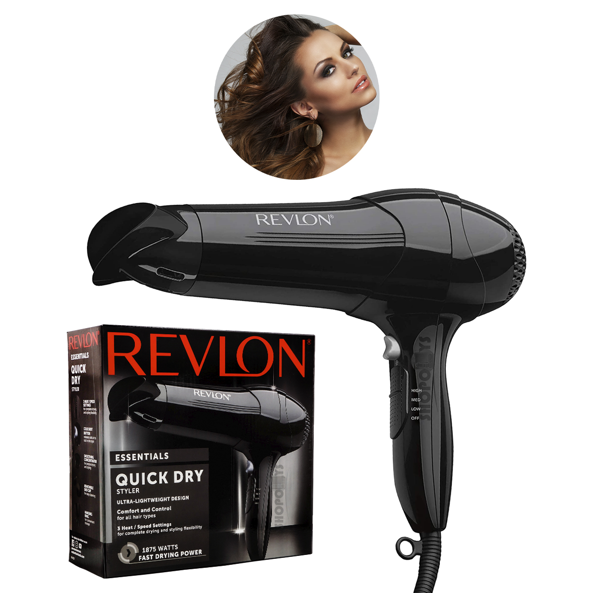 Secadora Revlon Secado Rapido Con Concentrador Semi Profesional Alambrica