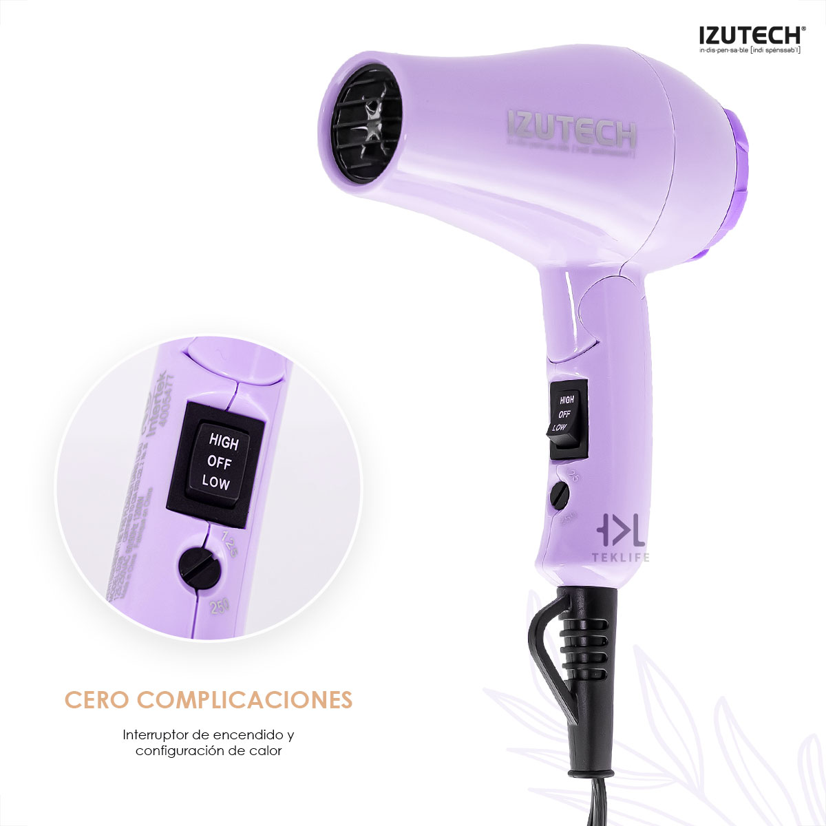Foto 4 pulgar | Secadora Plegable De Doble Voltaje Izutech Toro 2400 Mini