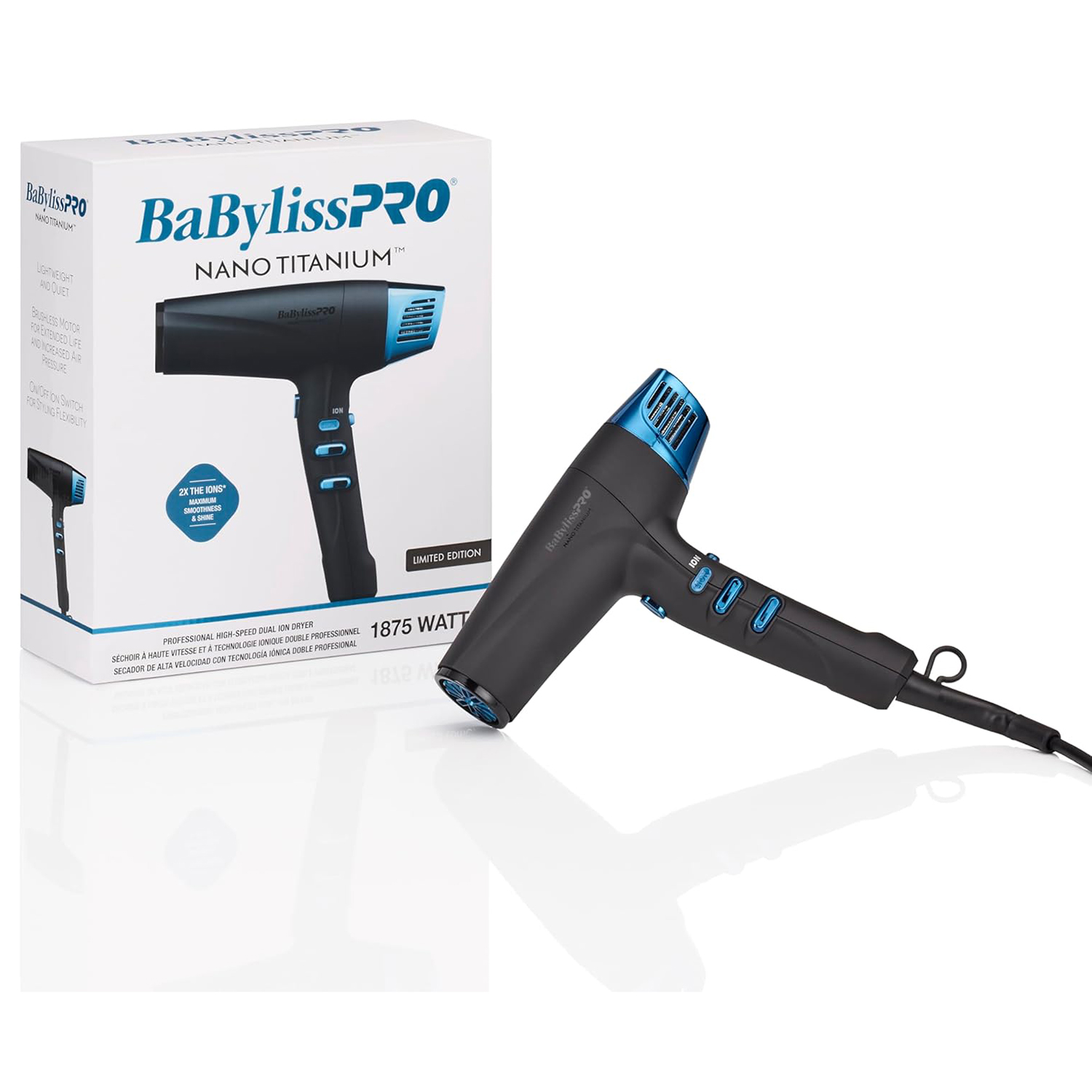 Foto 4 pulgar | Secadora Babyliss Negro 3 Vel Nanotitanium 1600w Bntmb9100es