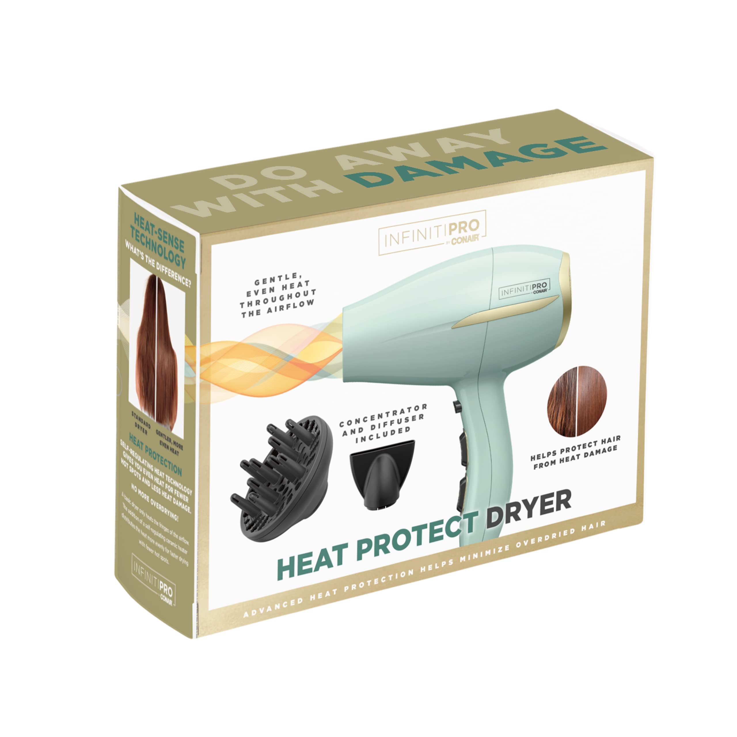 Foto 8 pulgar | Secador de Pelo Conair Infinitipro Heat Protect 1875w con Difusor - Venta Internacional
