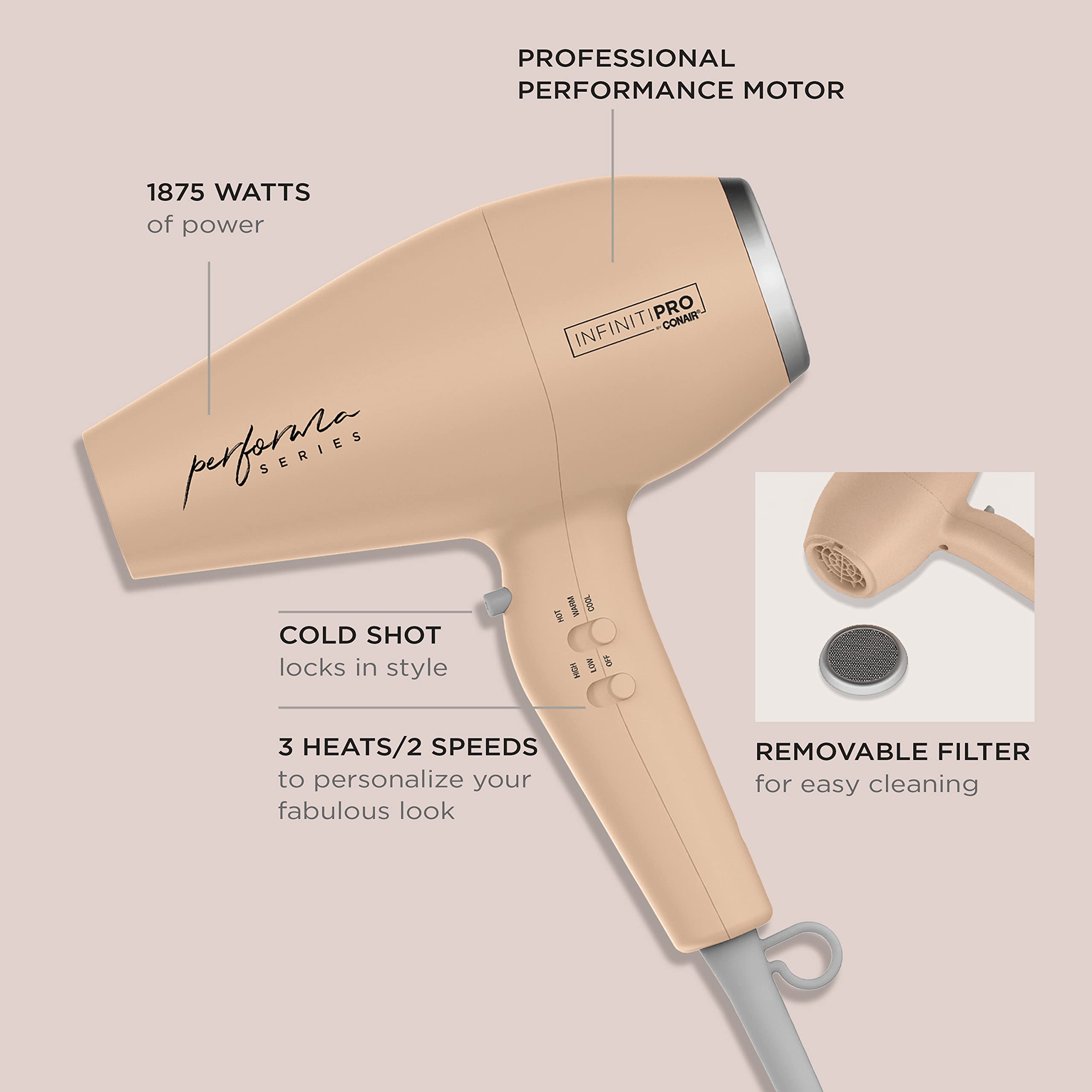 Foto 3 pulgar | Secador Conair Infinitipro Serie Performa 1875 W - Venta Internacional