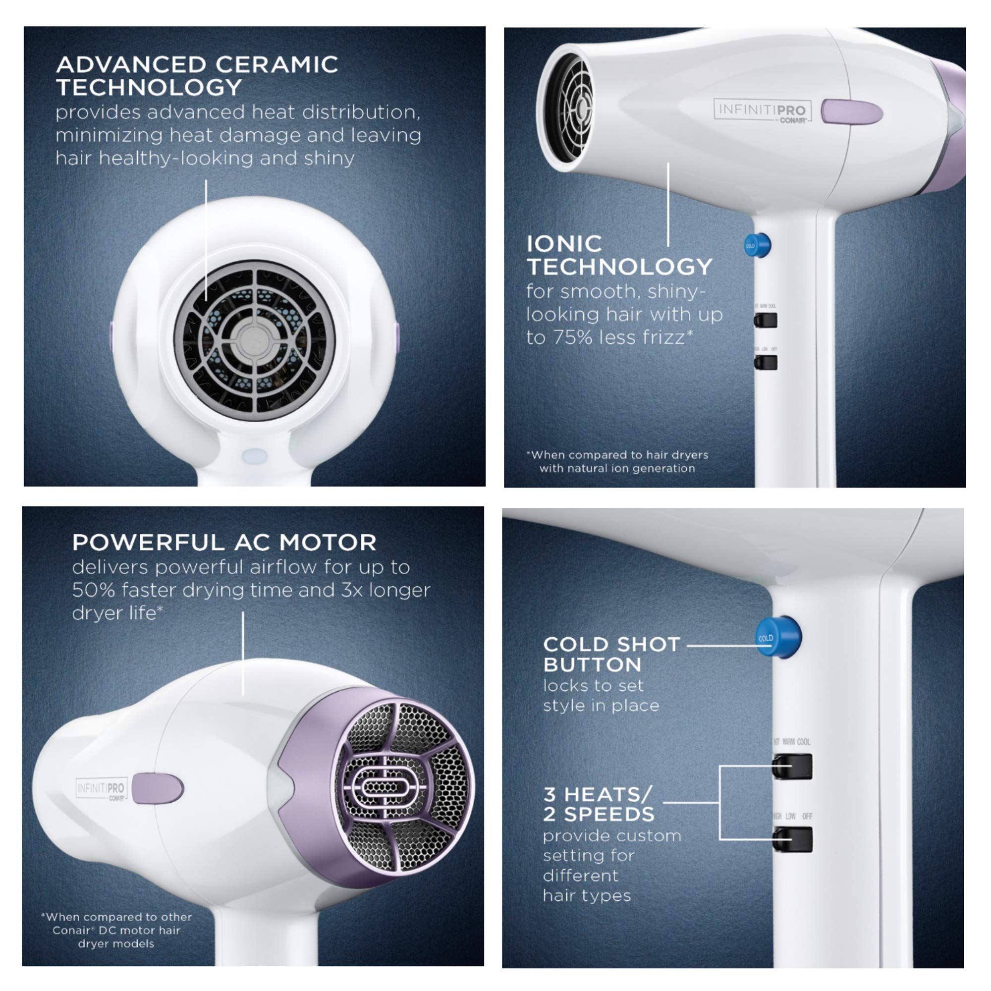 Foto 4 pulgar | Secador De Pelo Conair Infinitipro 1875w Advanced Ceramic - Venta Internacional.