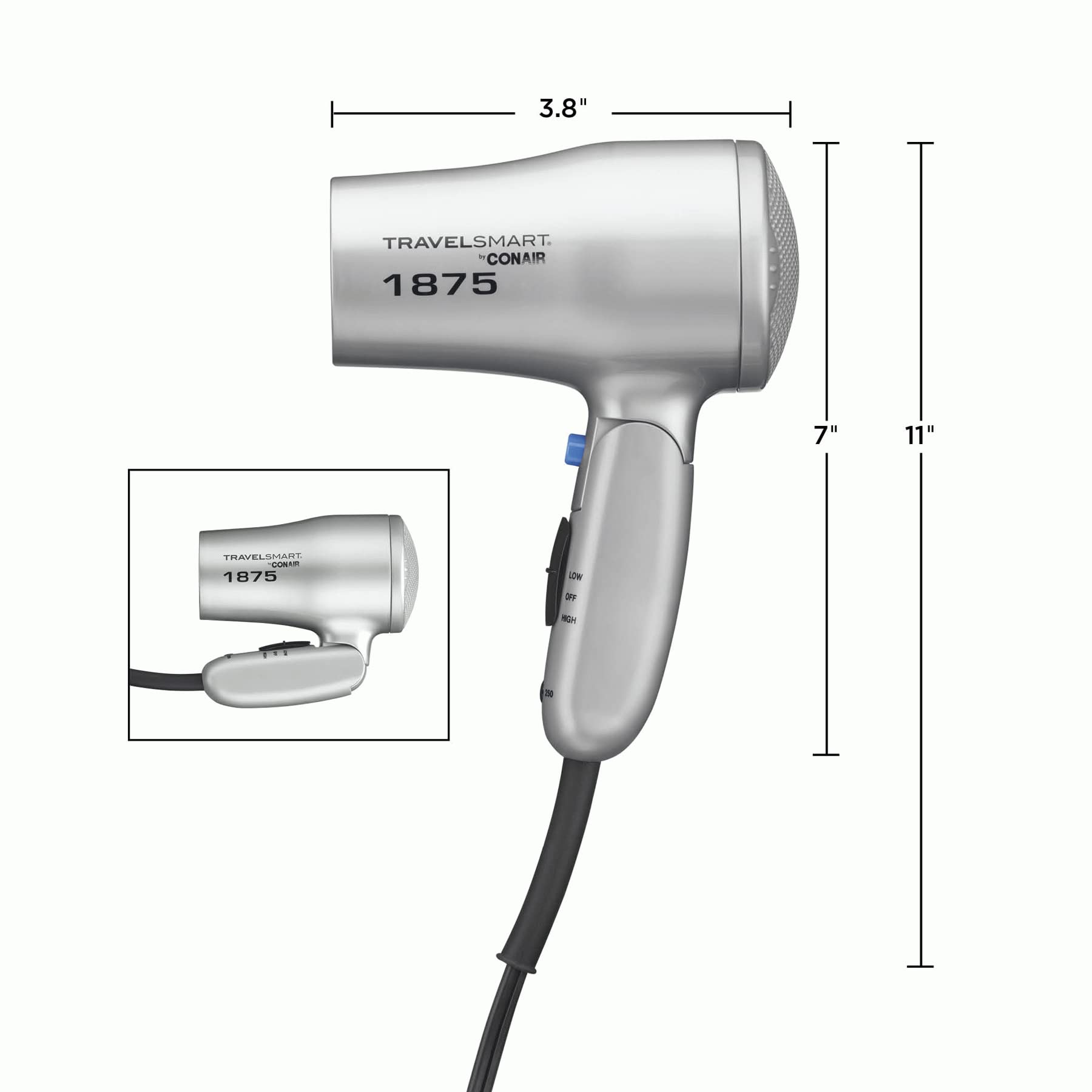 Foto 3 pulgar | Secadora de Cabello Conair Plegable-Venta Internacional