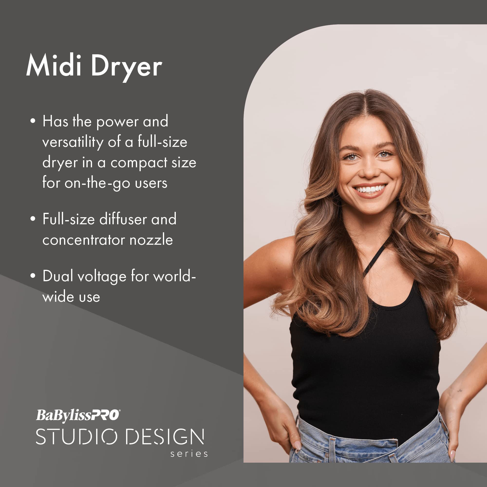 Foto 4 pulgar | Secador De Pelo Babylisspro Studio Design Series Midi 1000w Bci250uc - Venta Internacional.