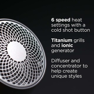 Foto 6 | Secador De Pelo Rusk Pro Speed Titanium Ionic Con 6 Ajustes De Temperatura - Venta Internacional.