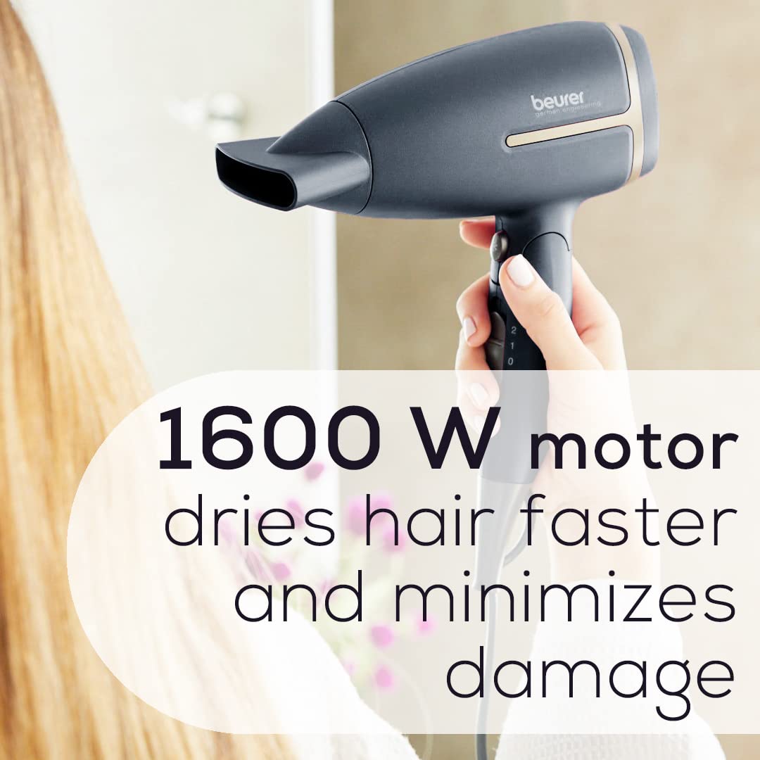 Foto 7 pulgar | Secador De Pelo Beurer Hc25 Ionic 1600 W Anti Frizz Travel Negro/rosa - Venta Internacional.