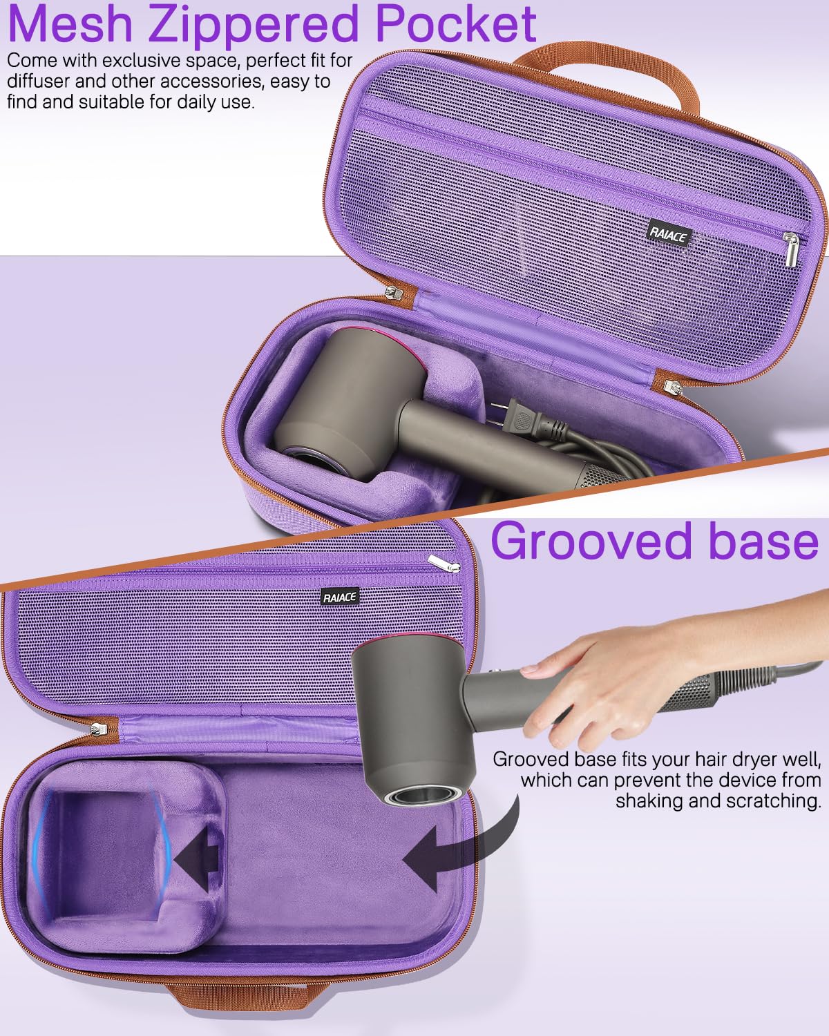 Foto 3 pulgar | Funda Raiace Para Secador De Pelo Dyson, Color Morado - Venta Internacional.