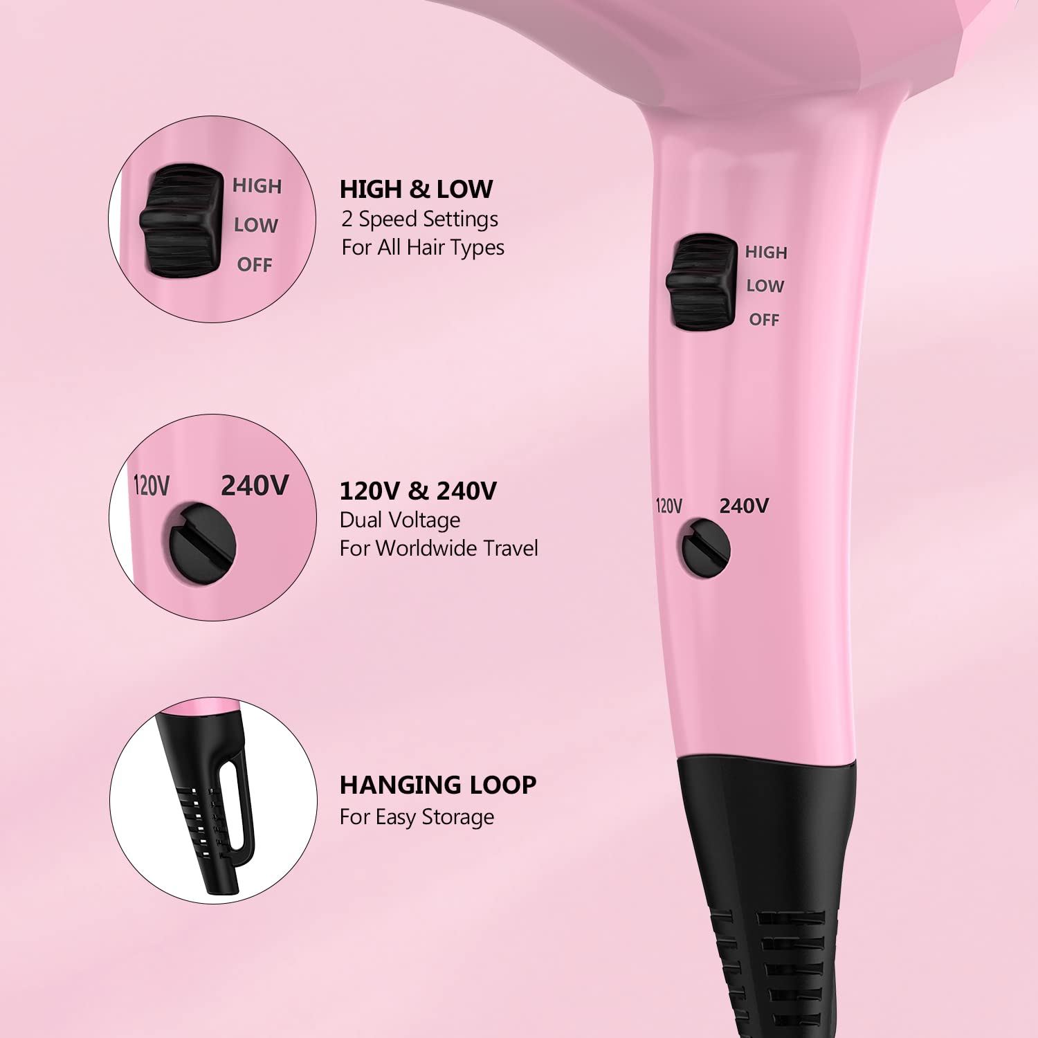 Foto 3 pulgar | Secador De Pelo Terviiix Mini Portable Travel 1000w De Doble Voltaje - Venta Internacional.