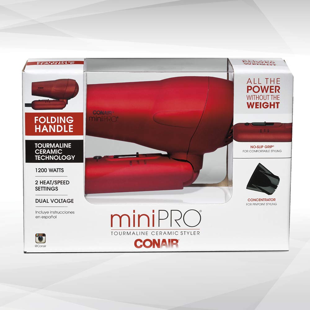 Foto 8 pulgar | Secadora de Pelo Conair Minipro con Mango Plegable de Cerámica Turmalina - Venta Internacional