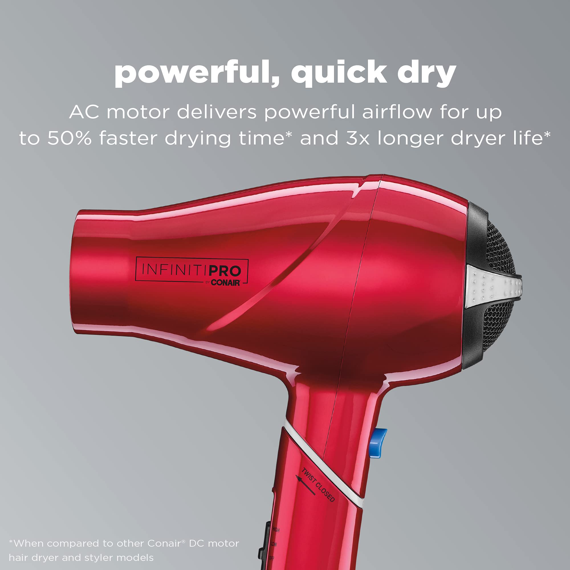 Foto 2 | Secadora de Pelo Conair InfinitiPro 1875w Compact Travel Roja - Venta Internacional