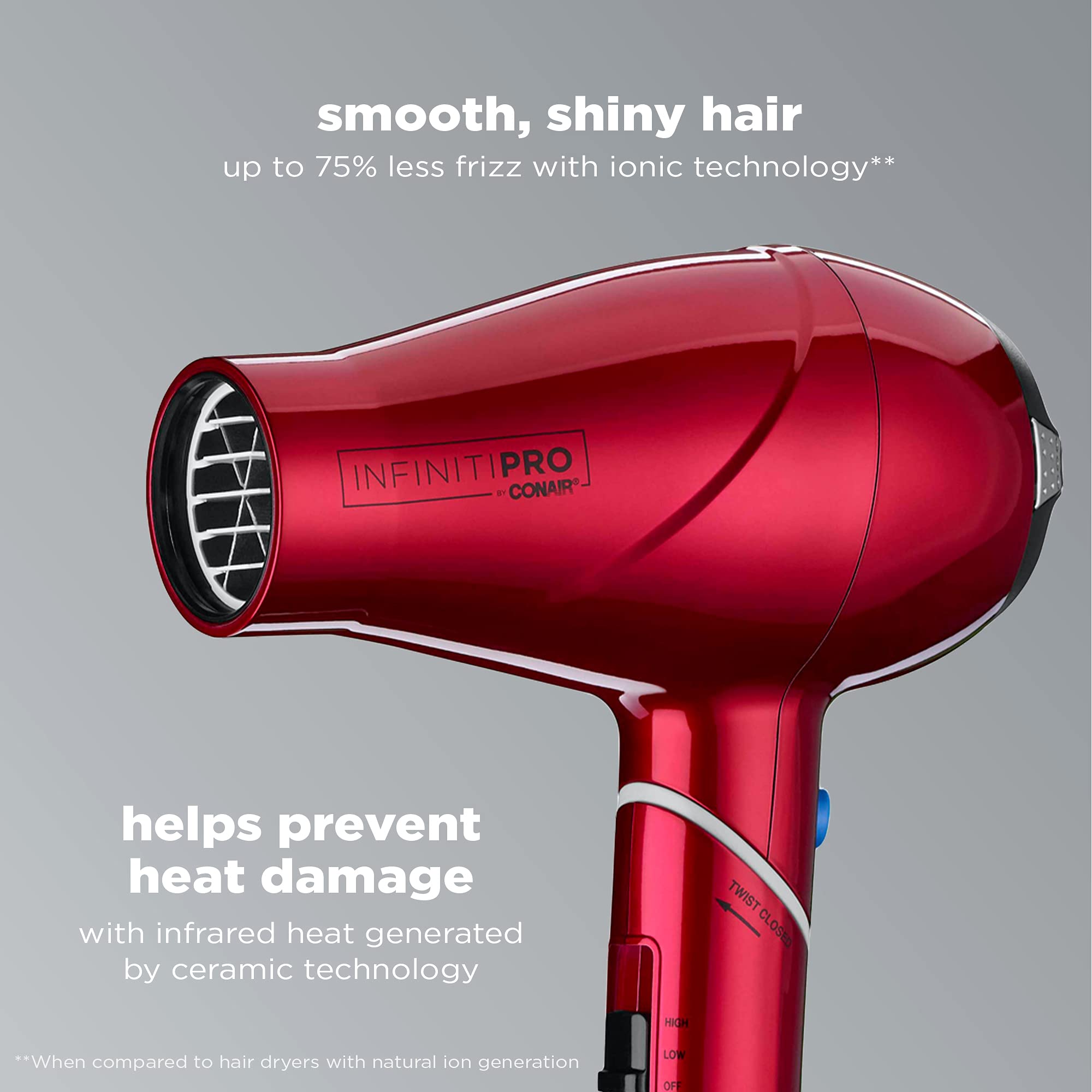 Foto 4 pulgar | Secadora de Pelo Conair InfinitiPro 1875w Compact Travel Roja - Venta Internacional