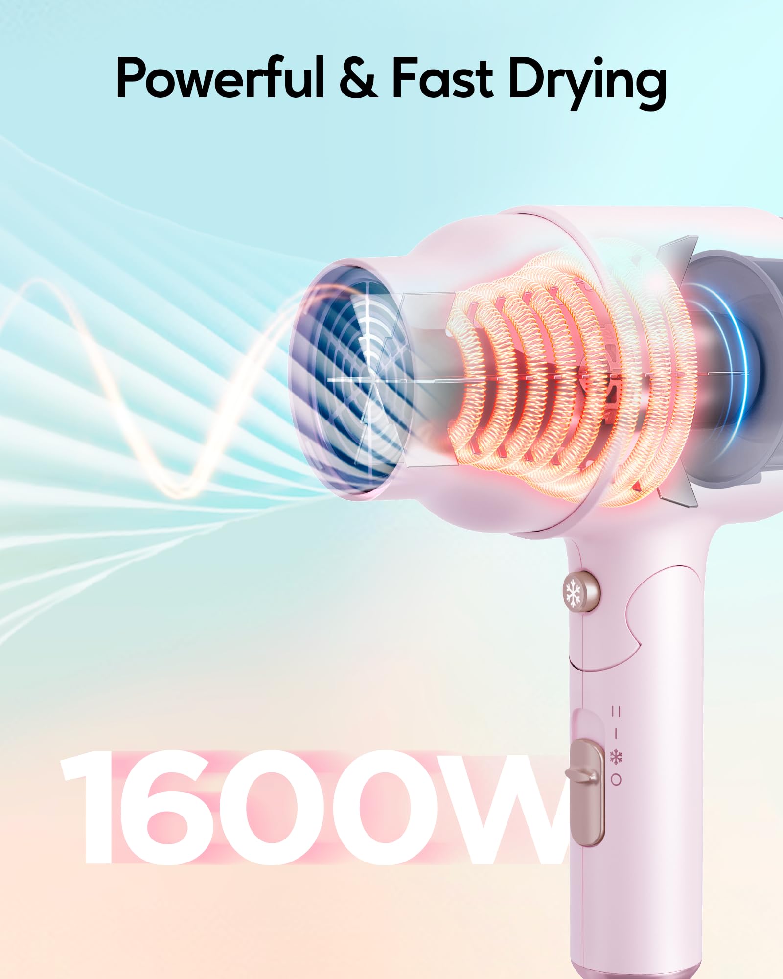 Foto 4 pulgar | Secador De Pelo Wavytalk Wavytalk Blow Dryer 1600w Pinky White - Venta Internacional.