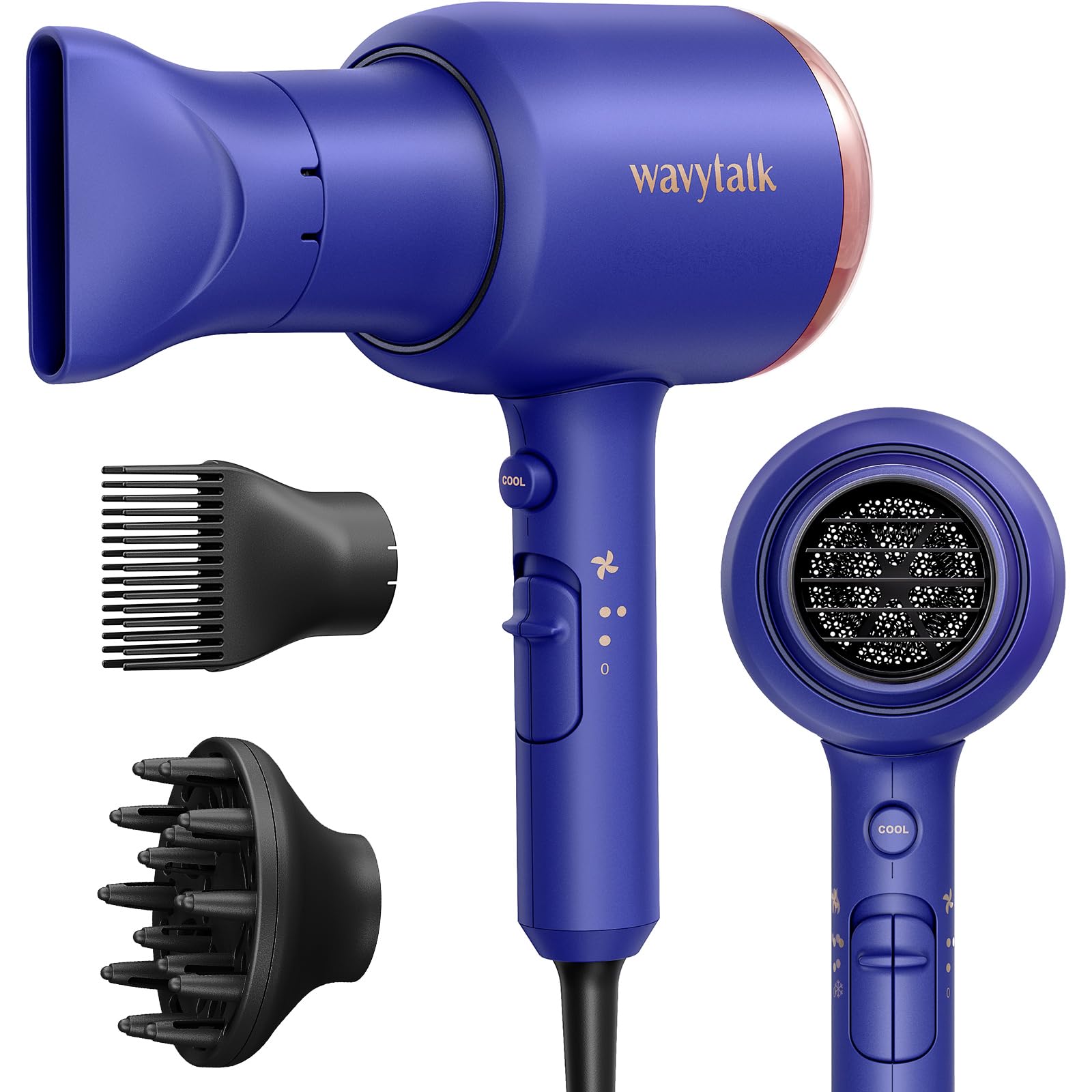 Foto 2 pulgar | Secador De Pelo Wavytalk Professional 1875w Con Accesorios Azul - Venta Internacional.