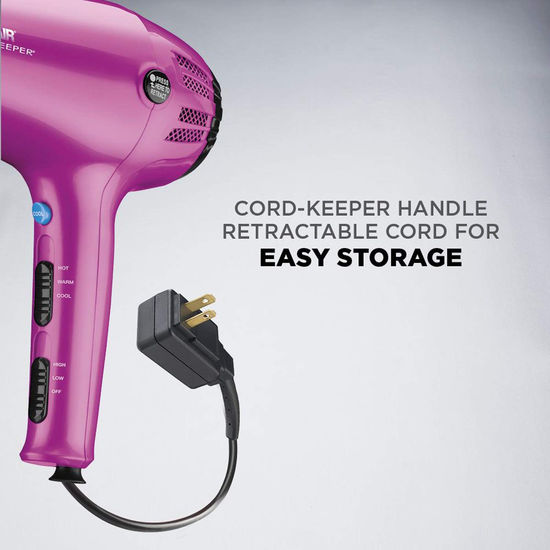 Foto 2 | Secador De Pelo Conair Cord-keeper 1875w Con Cable Retráctil - Venta Internacional.