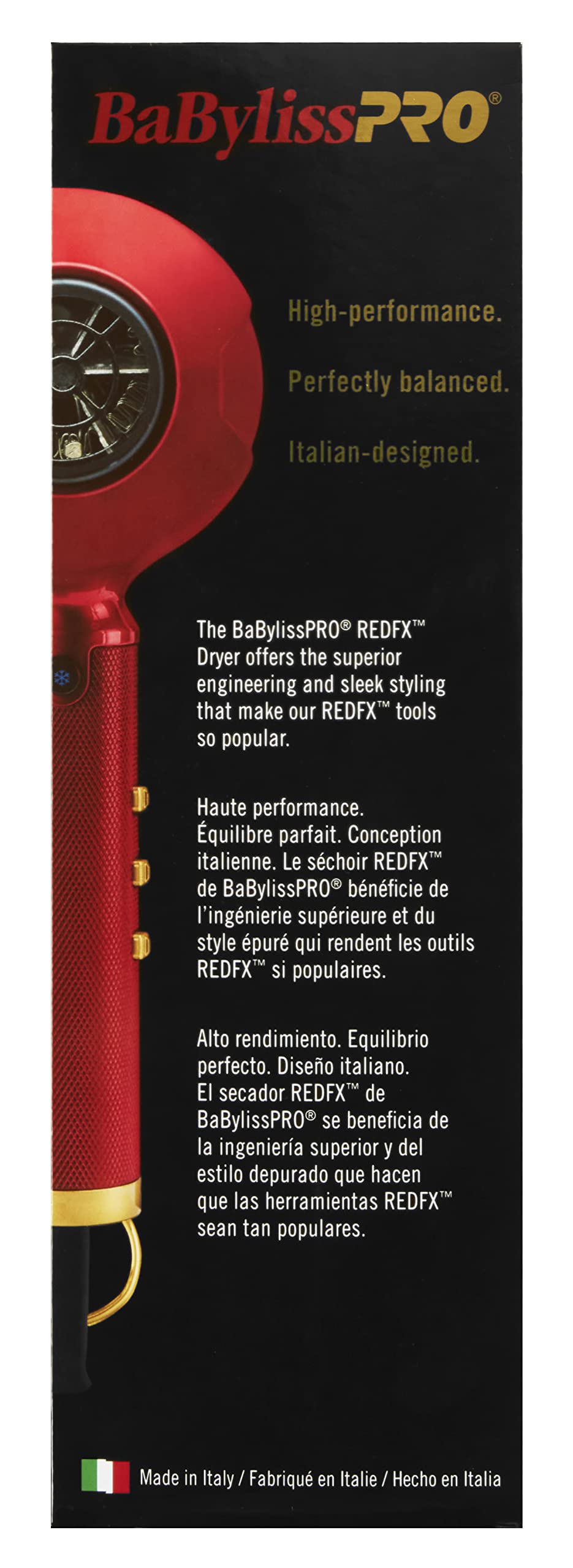 Foto 4 pulgar | Secador De Pelo Babylisspro Redfx 4 Barbers Con Carcasa Perfectamente Equilibrada - Venta Internacional.