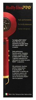 Foto 3 | Secador De Pelo Babylisspro Redfx 4 Barbers Con Carcasa Perfectamente Equilibrada - Venta Internacional.