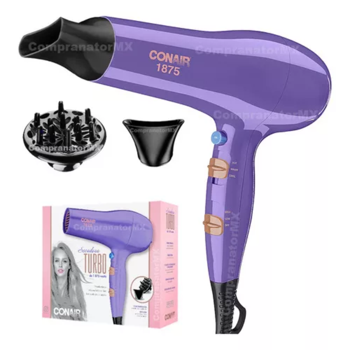 Foto 1 | Secadora Conair 237wpes Tecnología De Doble Cerámica Morada