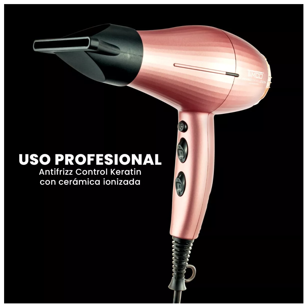 Foto 5 pulgar | Secadora Timco Sef422 Profesional Antifrizz Control Keratin Rose Gold