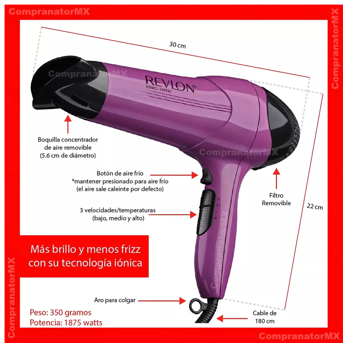 Foto 7 pulgar | Secadora Revlon Rvdr773la1n2 Anti-frizz Morada