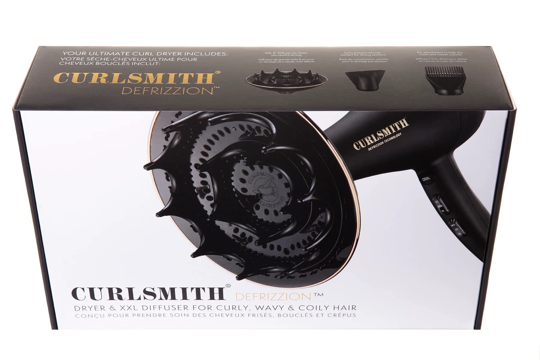 Foto 8 pulgar | Secador De Pelo Curlsmith Defrizzion Para Cabello Rizado Con 8 Difusores - Venta Internacional.